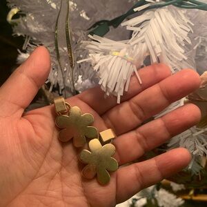 Gold Flower Drop Earrings